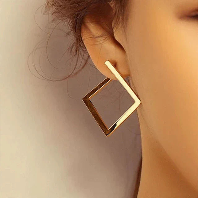 Mill's Beauty Supply Fashion Earrings - Gold Square Body Jewelry
