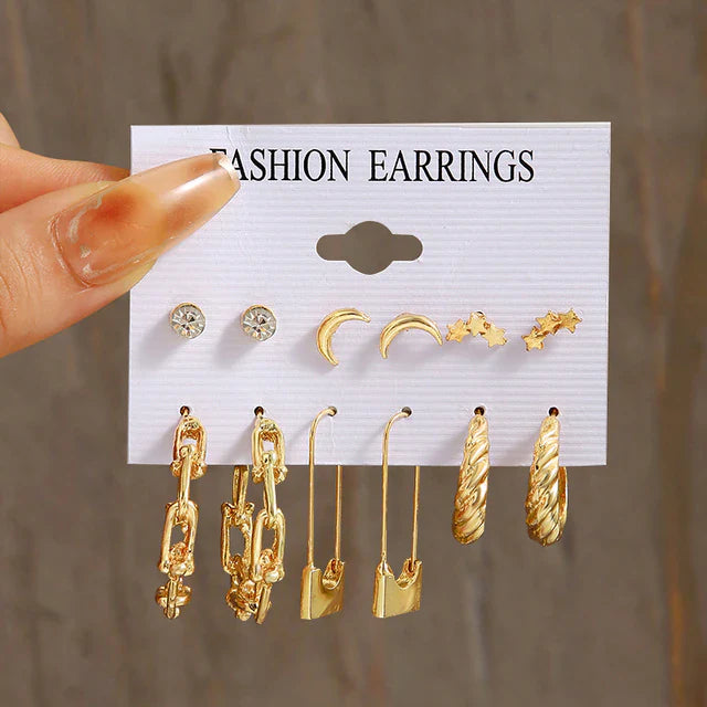 Mill's Beauty Supply Fashion Earrings - Gold Safety Pins Body Jewelry