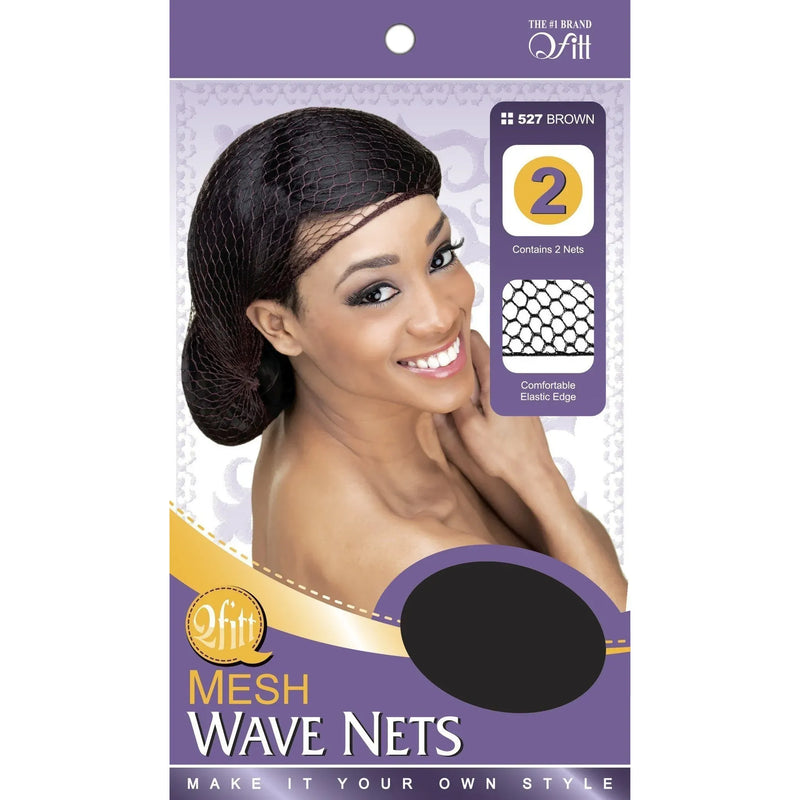 Mill's Beauty Supply Qfitt Mesh Wave Nets - 2pk Hair Nets
