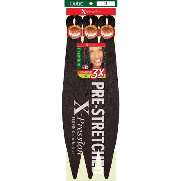 Mill's Beauty Supply Outre X-Pression Pre-Stretched Ultra Braid 3X Pack - 52" Hair Extensions