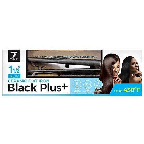 Mill's Beauty Supply Tyche Flat Iron - Black Plus 1 1/2" Hair Flat Iron