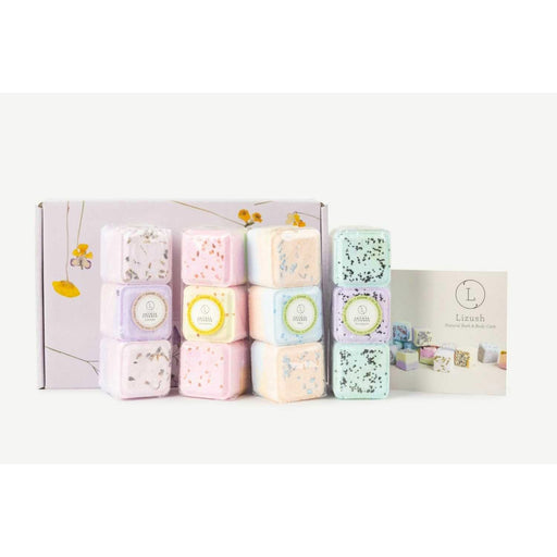 Lizush Shower Steamers, Set of 12 big fizzies, Cheer up Gift Set, Relaxing Gift Box BATH BOMBS & SHOWER STEAMERS