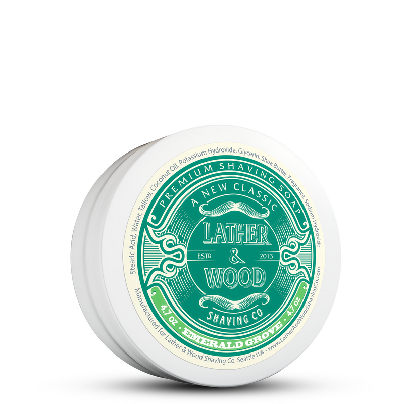 Lather & Wood Shaving Co Luxury Shaving Soap - Emerald Grove Men Grooming, Health