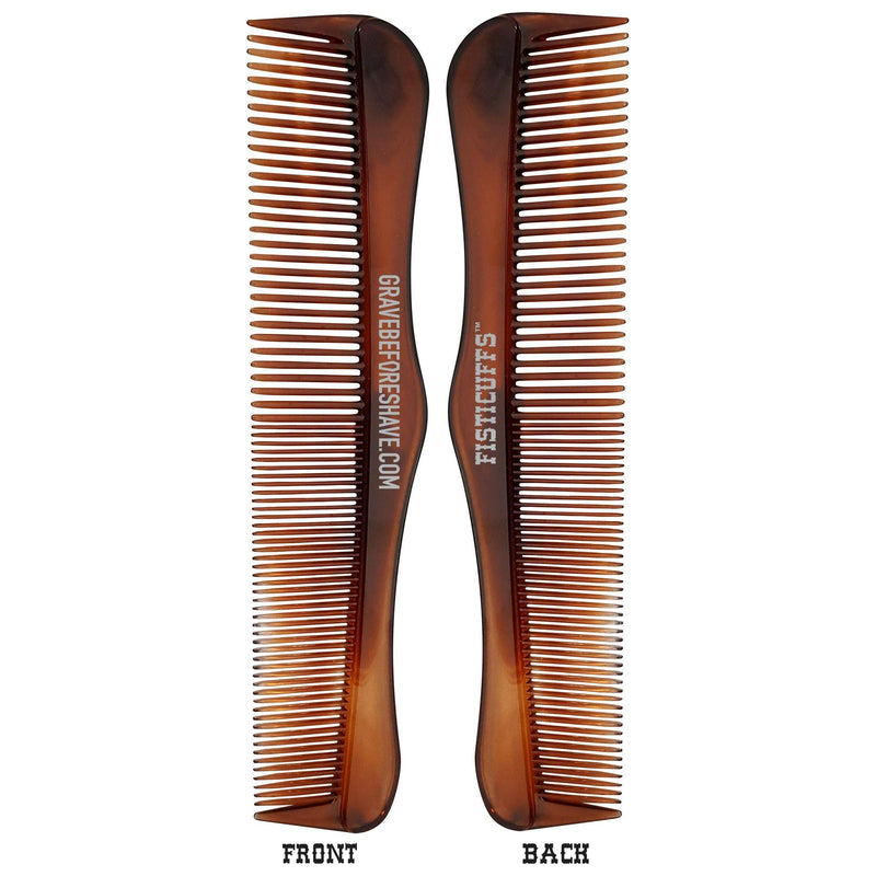 Grave Before Shave Grave Before Shave Acrylic Tortoise Shell Fine/Wide Tooth Comb (made by BASS) combs/brushes