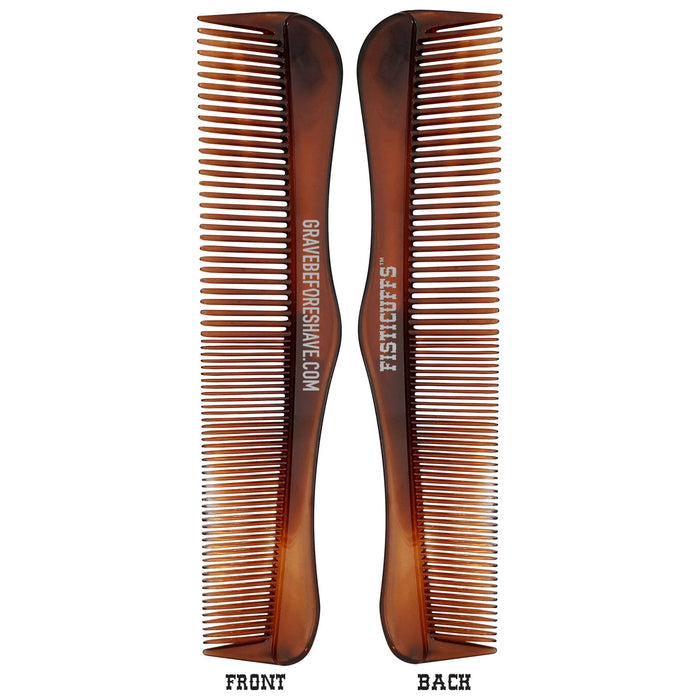 Grave Before Shave Acrylic Tortoise Shell Fine/Wide Tooth Comb (Made By Bass)