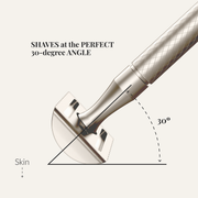 Lather & Wood Shaving Co Safety Razor - Baron Classic - Brushed Alloy Men Grooming, Health