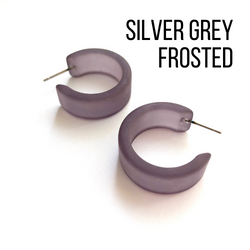 Wide Classic Frosted Hoop Earrings - Clara