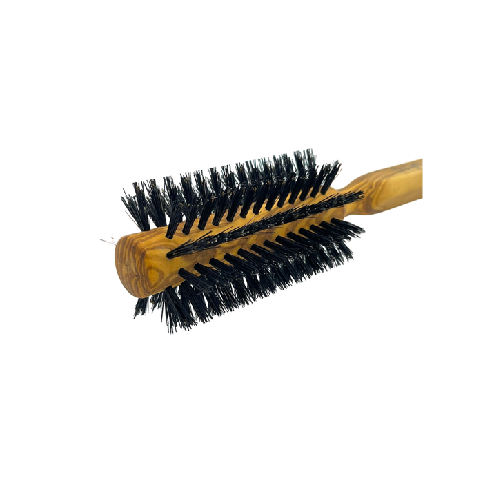 Dural Olive wood round hair brush with boar bristles - 10 rows