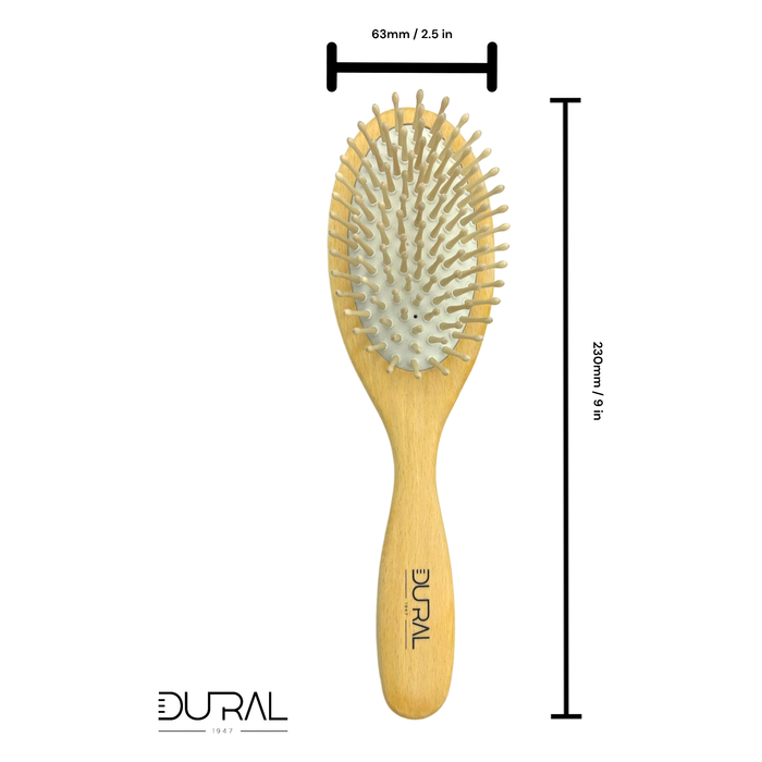 Dural Beech wood rubber cushion hair brush with wooden pins