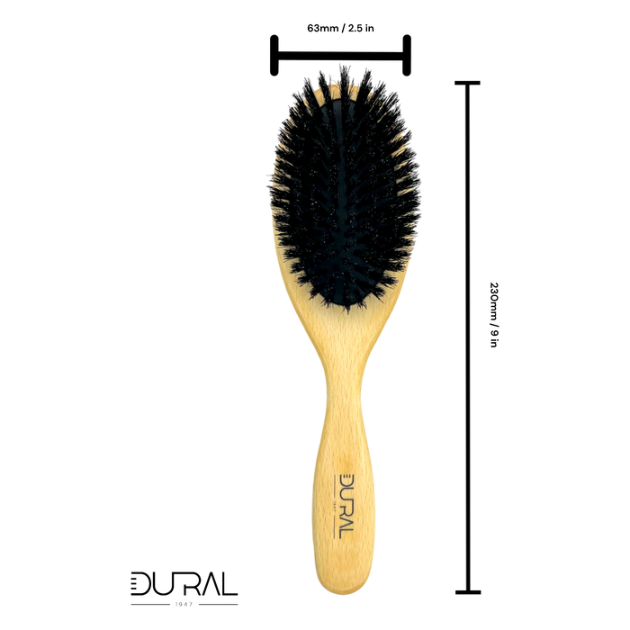 Dural Beech wood rubber cushion hair brush with boar bristles