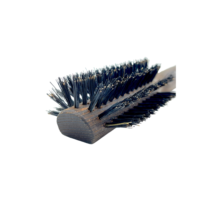 Dural Thermo ash wood half round hair brush with boar bristles - 8 rows