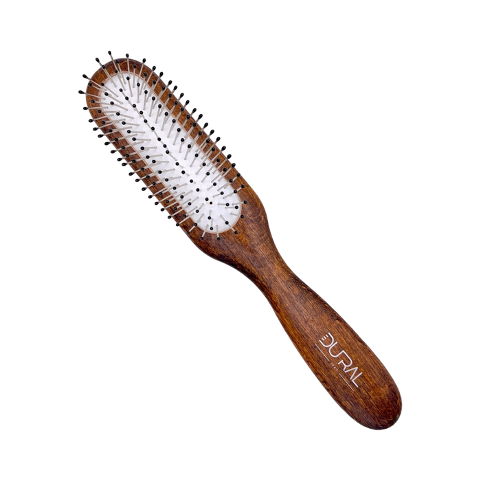 Dural Beech wood rubber cushion hair brush with steel pins and ball tips