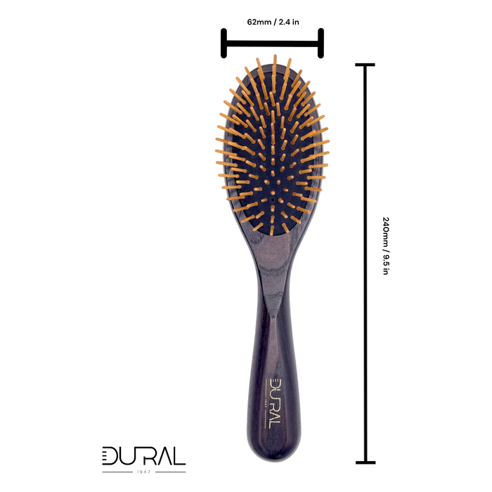 Dural Ash Wood rubber cushion hair brush with wooden pins