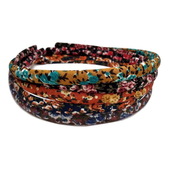 Threddies Dark Floral Skinny Headband Set