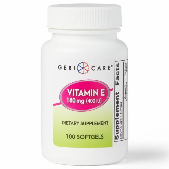 GeriCare Vitamin E Softgels, 180 mg (400 IU) - 100 Count Vitamins & Supplements