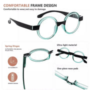 eyekeeper.com Small Colorful Fun Round Reading Glasses Unique Trendy Readers R2007C Eyeglasses