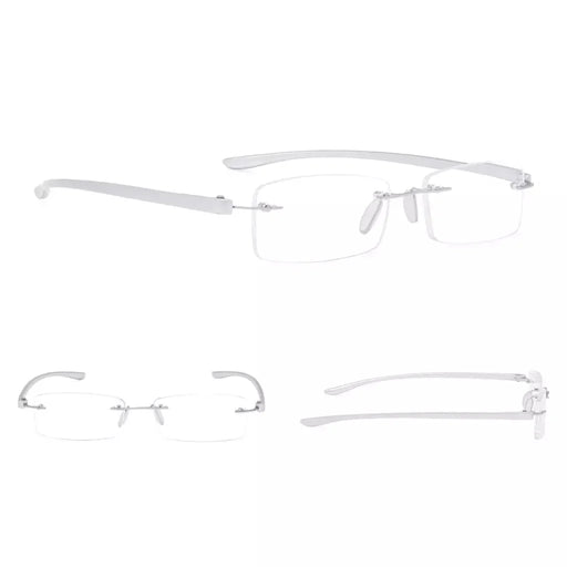 eyekeeper.com Small Lenes Rectangle Reading Glasses Rimless Readers R14001 Eyeglasses