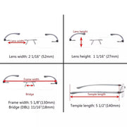 eyekeeper.com Small Lenes Rectangle Reading Glasses Rimless Readers R14001 Eyeglasses
