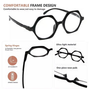eyekeeper.com Small Vintage Polygon Reading Glasses Classic Geometric Readers R2009 Eyeglasses