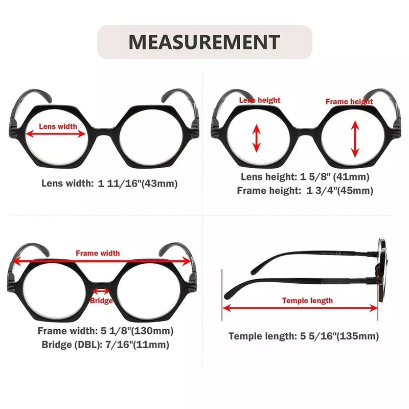 eyekeeper.com Small Vintage Polygon Reading Glasses Classic Geometric Readers R2009 Eyeglasses