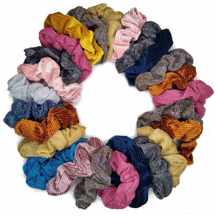 Threddies Velvet Corduroy And Glitter Scrunchie Party Pack