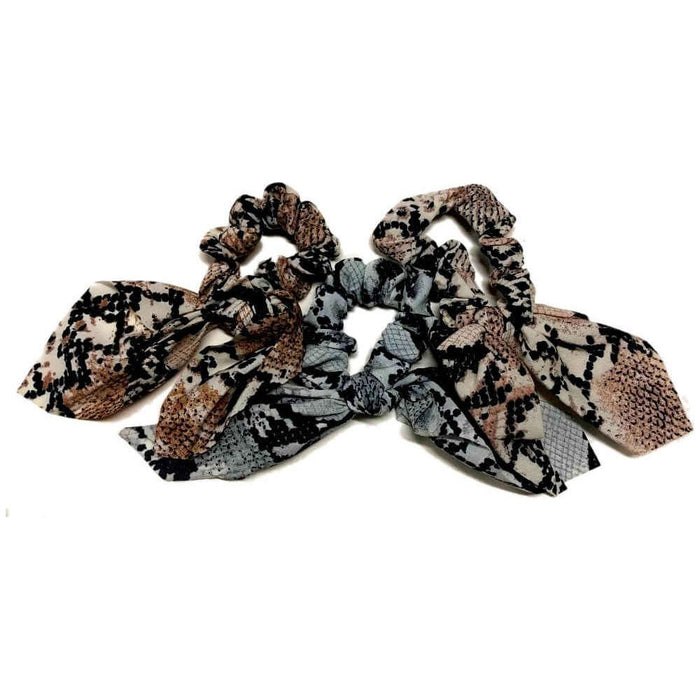 Threddies Snakeskin Scrunchies With Ties