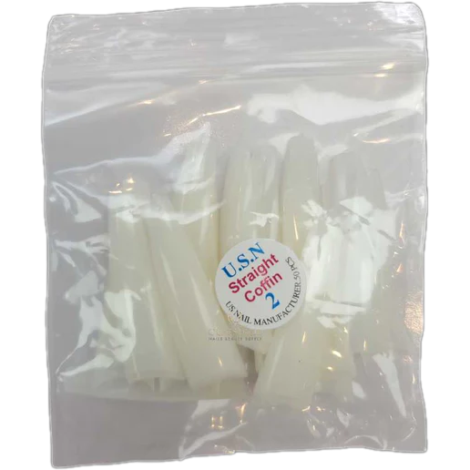 Inail Supply - #02 Usn Tips Coffin - Natural 10/Pack