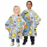 VIP Extensions Social Kids Vinyl Shampoo Cape 36 36 Hair Cutting Drape #271-SK Betty Dain Emoji Alien Ghost Peace Candy Gray Salon Supplies