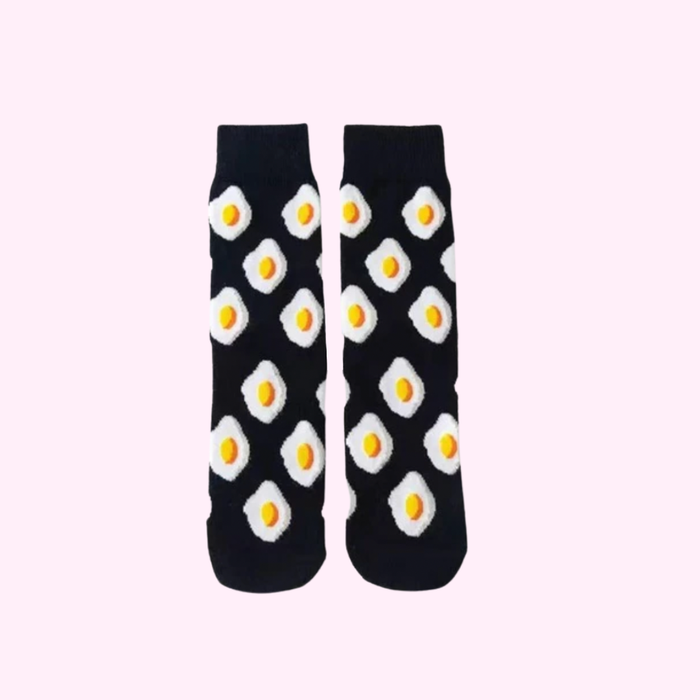 Medusa'S Makeup - Black Fried Egg Socks