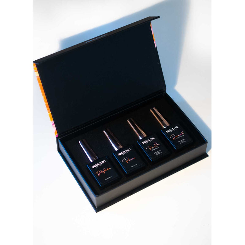 UberChic Beauty [HEMA-Free] Soft Gel Kit: 3-Step Soak Off Nail Extension System with Bonus Gel Top Coat + FREE Soft Gel Tips! False Nails