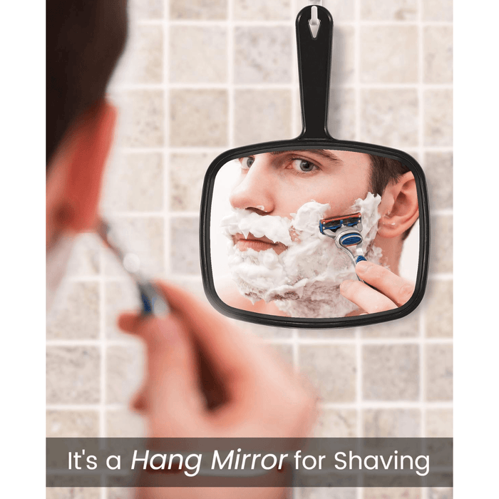 Soft 'N Style Picture Mirror Hand Mirror Salon Barber Hairdressing Handheld Mirror With Handle