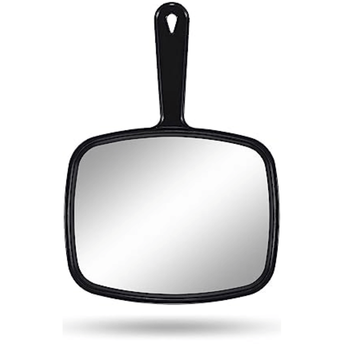 Soft 'N Style Picture Mirror Hand Mirror Salon Barber Hairdressing Handheld Mirror With Handle