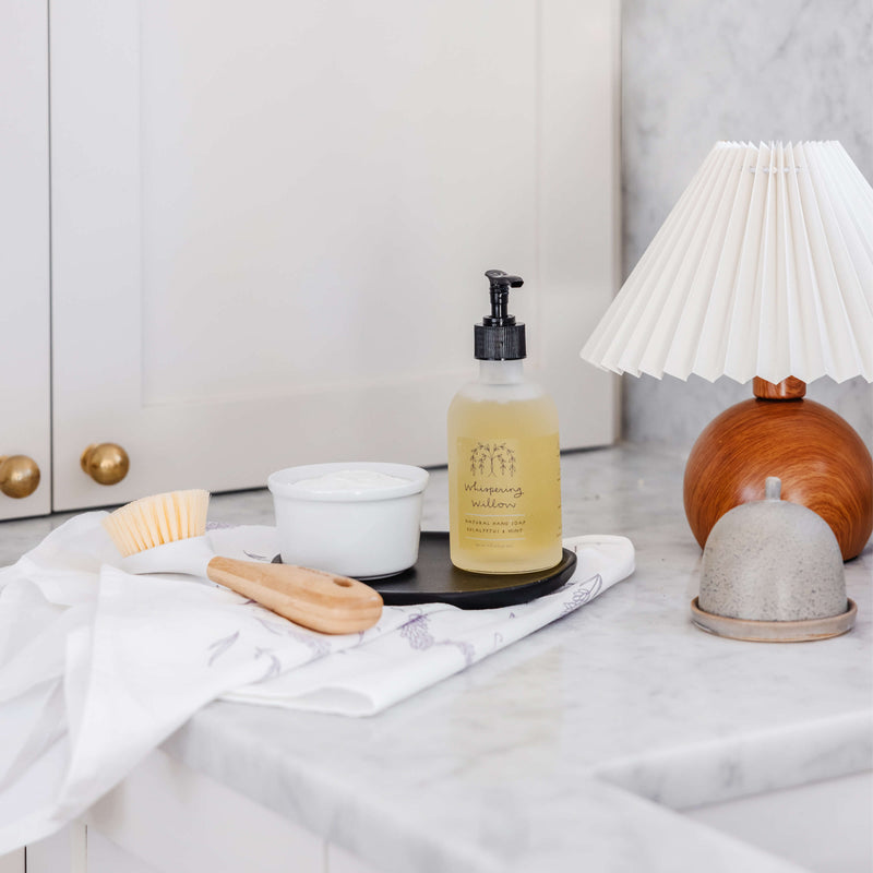 Whispering Willow Lavender Solid Dish Soap in a Ramekin Dish Soap