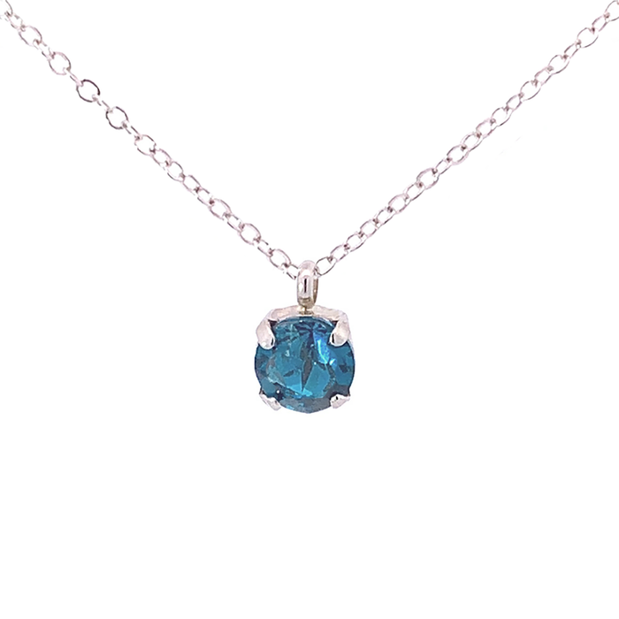 Blue Zircon Crystal Necklace