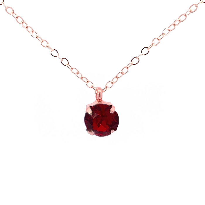 Garnet Solitaire Necklace