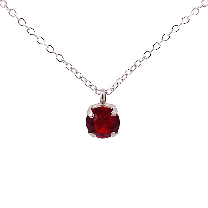 Garnet Solitaire Necklace