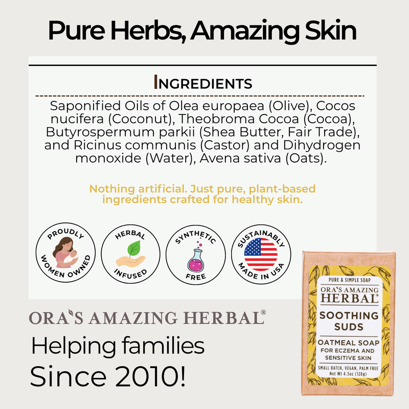 Ora's Amazing Herbal Soothing Suds Oatmeal Soap for Eczema & Sensitive Skin Soap