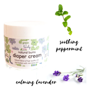 Green + Lovely Natural Bums Diaper Rash Cream - Effective Natural Diaper Cream - 2 oz. Natural Bums Diaper Rash Cream Organic