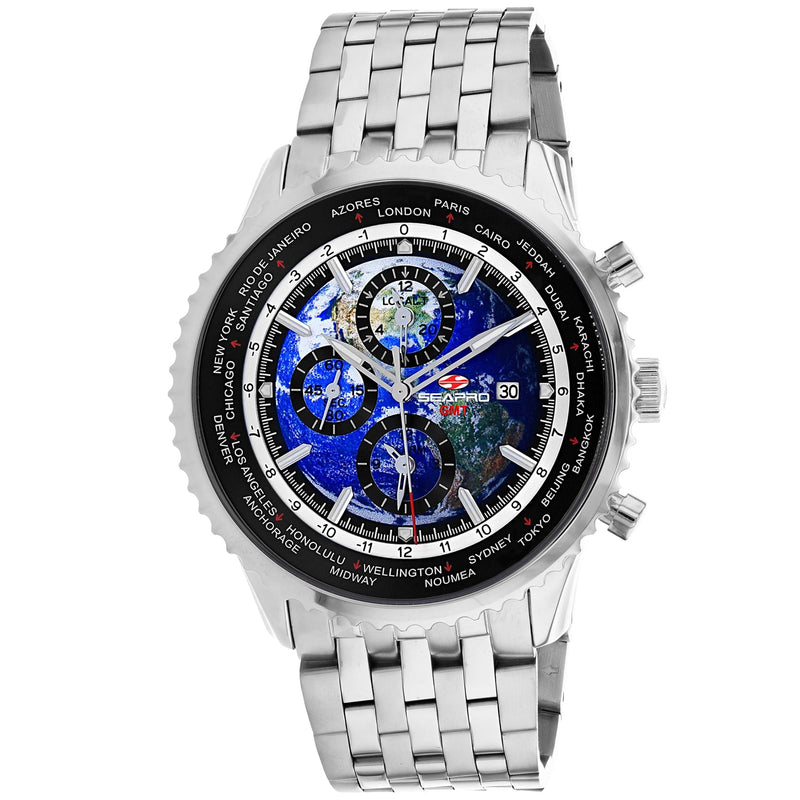 Bids.com Seapro Men's Meridian World Timer GMT Watches