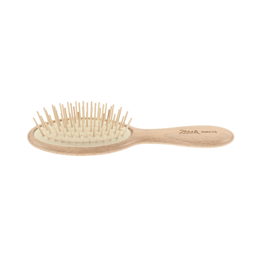 KOH-I-NOOR Beauty USA Janeke Large Oval Wooden Brush – Anti-Static Beech Wood Brush with Wood Pins Hair Brush Black