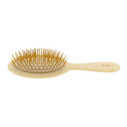 KOH-I-NOOR Beauty USA Janeke Synthetic Horn Oval Hair Brush – Gold Pin Detangling Brush Hair Brush Black