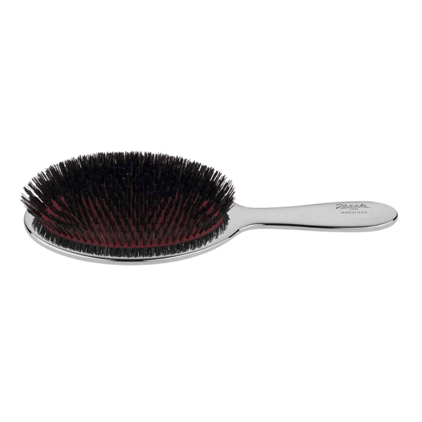 KOH-I-NOOR Beauty USA Janeke Metal-Plated Pneumatic Hair Brush – Boar Bristle Brush for Shine Hair Brush Black