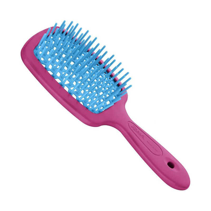 Janeke Janeke Superbrush Small Fuchsia/Turquoise – Model No. 86SP234 FUX Hair Brush