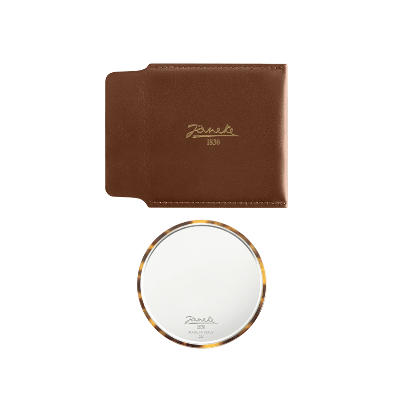 Janeke Tokyo Compact Mirror with Leather Case – Portable Purse Mirror