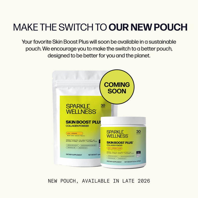 Sparkle Wellness Skin Boost Plus Dietary Supplement Seashell Mixed Berry / 30-serve,Mixed Berry / 50-serve,Mixed Berry / 30-serve (Pouch),Chocolate / 30-serve,Chocolate / 50-serve,Chocolate / 30-serve (Pouch),Acai Lemonade / 30-serve,Acai Lemonade / 50-serve,Acai Lemonade / 30-serve (Pouch),No Flavor / 30-serve,No