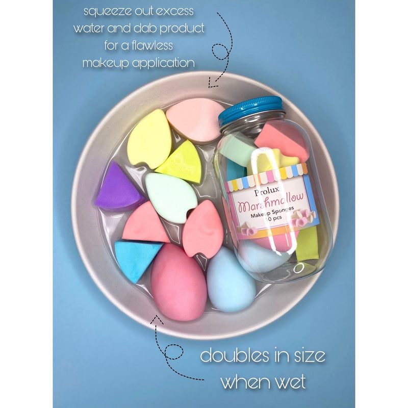 Prolux Cosmetics Marshmallow 10pc Makeup Sponges