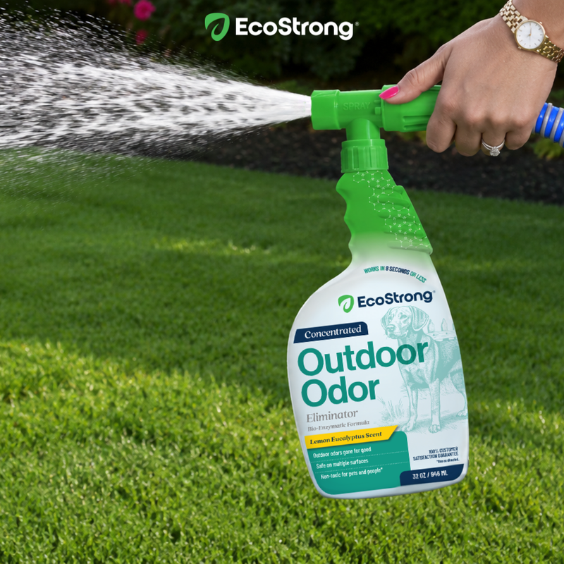 EcoStrong Outdoor Odor Eliminator Pet & Animal > Outdoor Odor Dark Olive Green 1 Gallon Jug and Multi Use Sprayer,1 Gallon Jug,32 oz Sprayer Bottle and 1 Gallon Refill,32 oz Sprayer Bottle,10 x 2 oz Shots and Sprayer Bottle,5 Gallon Pail