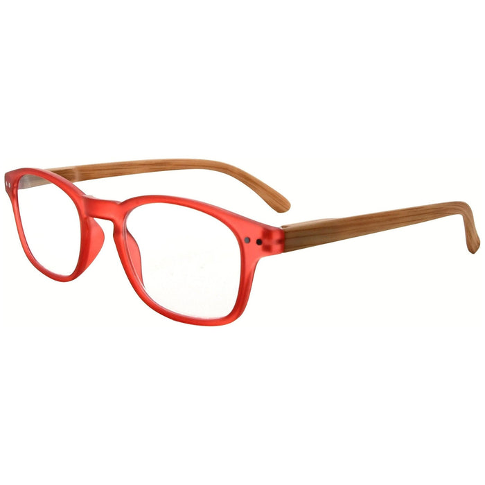 Eyekeeper.Com - Oval Stylish Wood-Grain Printed Arms Reading Glasses R034