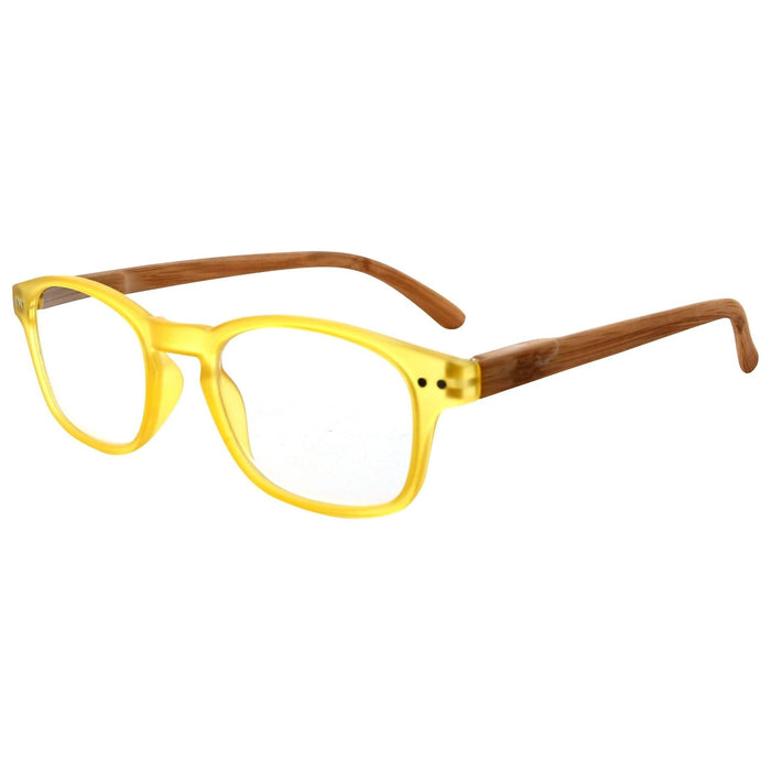 Eyekeeper.Com - Oval Stylish Wood-Grain Printed Arms Reading Glasses R034