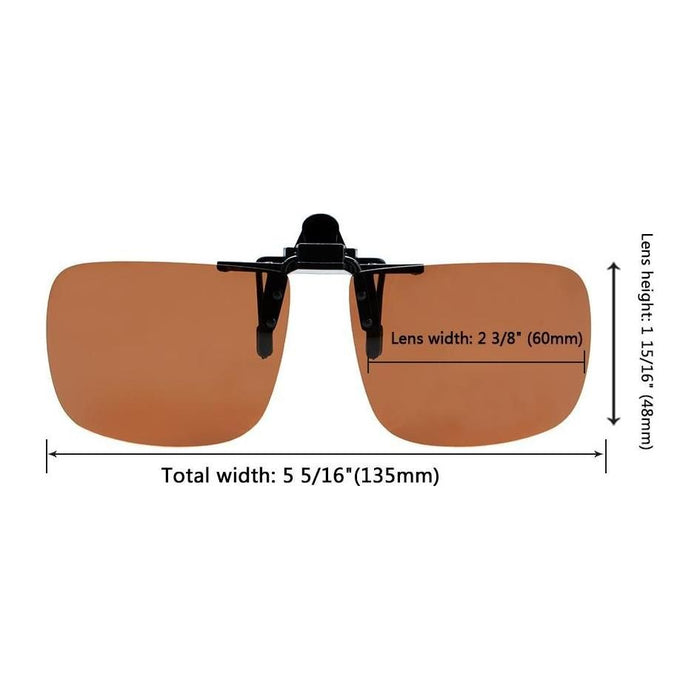 Eyekeeper.Com - Square Flip Up Polarized Clip On Sunglasses F69 (60Mmx48Mm)